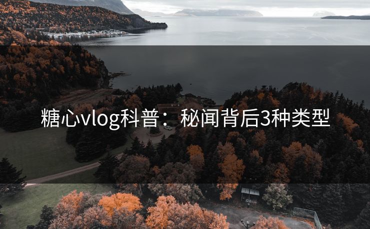 糖心vlog科普：秘闻背后3种类型